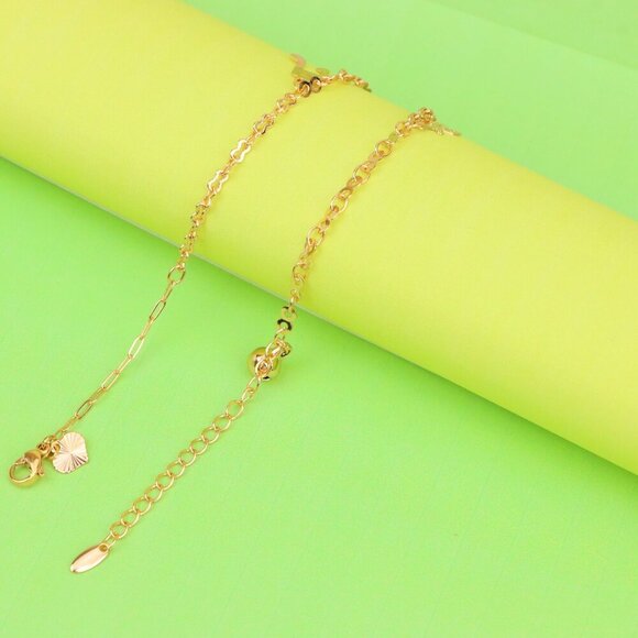 "Rose Gold Anklet with Music Note and Charms, XPAL1061 - Picture 1 of 13